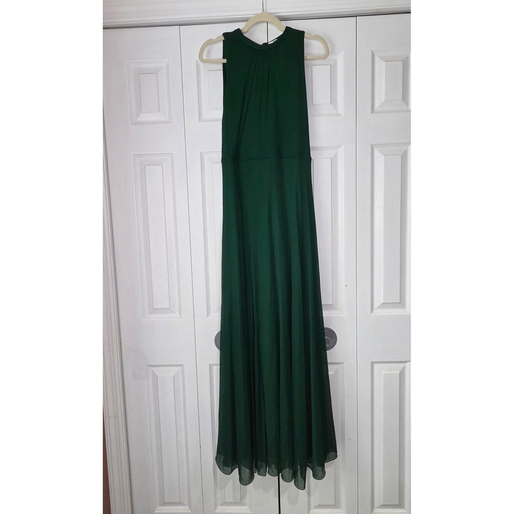 Max Mara Jersey Carnet Dress sz 8 Emerald Green Good Sleeveless Maxi Gown $1520